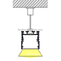 Light Luminaire Suspension Aluminum Channel Linear Extrusion